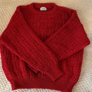Vintage Benetton Men’s or W’s Red Knitwear 90s Sweater